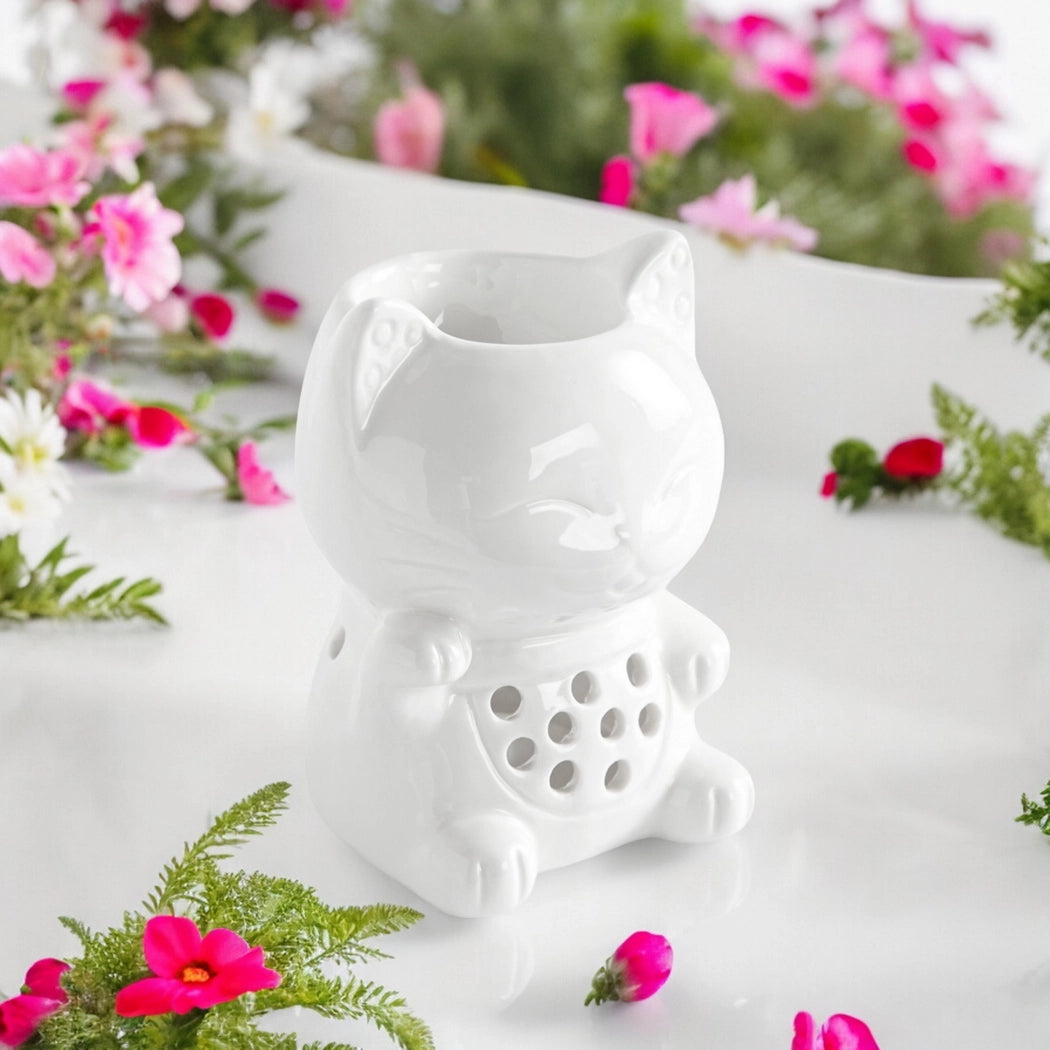 Bruleur fondant chat blanc