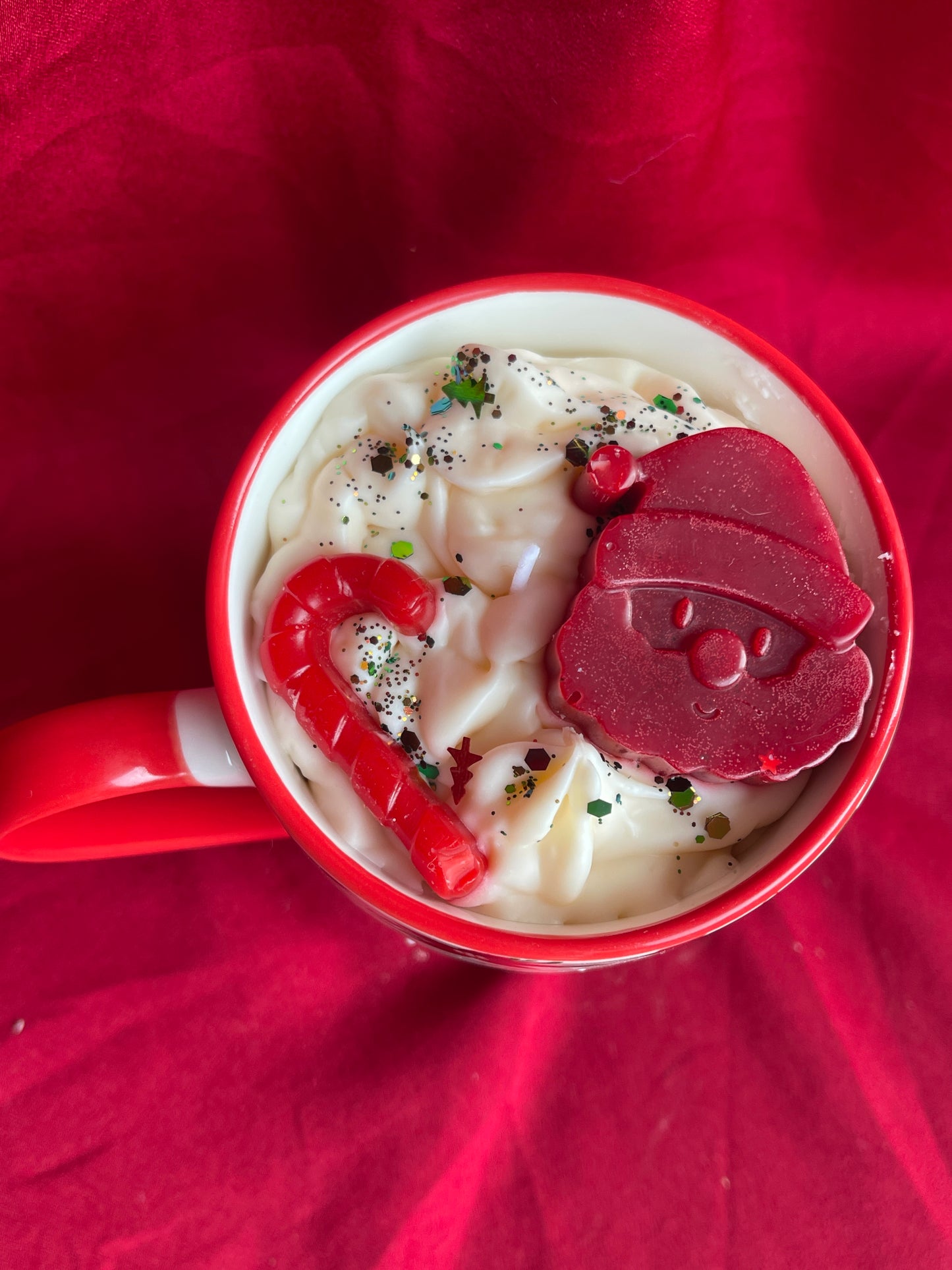 Bougie tasse chantilly noël