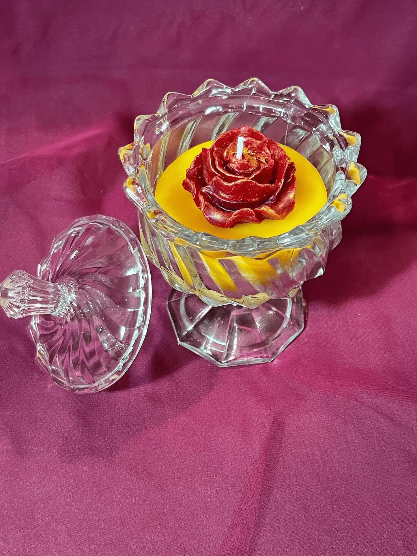 Bougie Coupe Et Rose