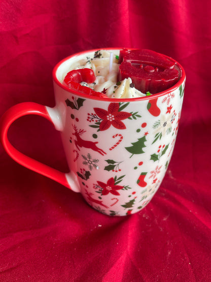 Bougie tasse chantilly noël