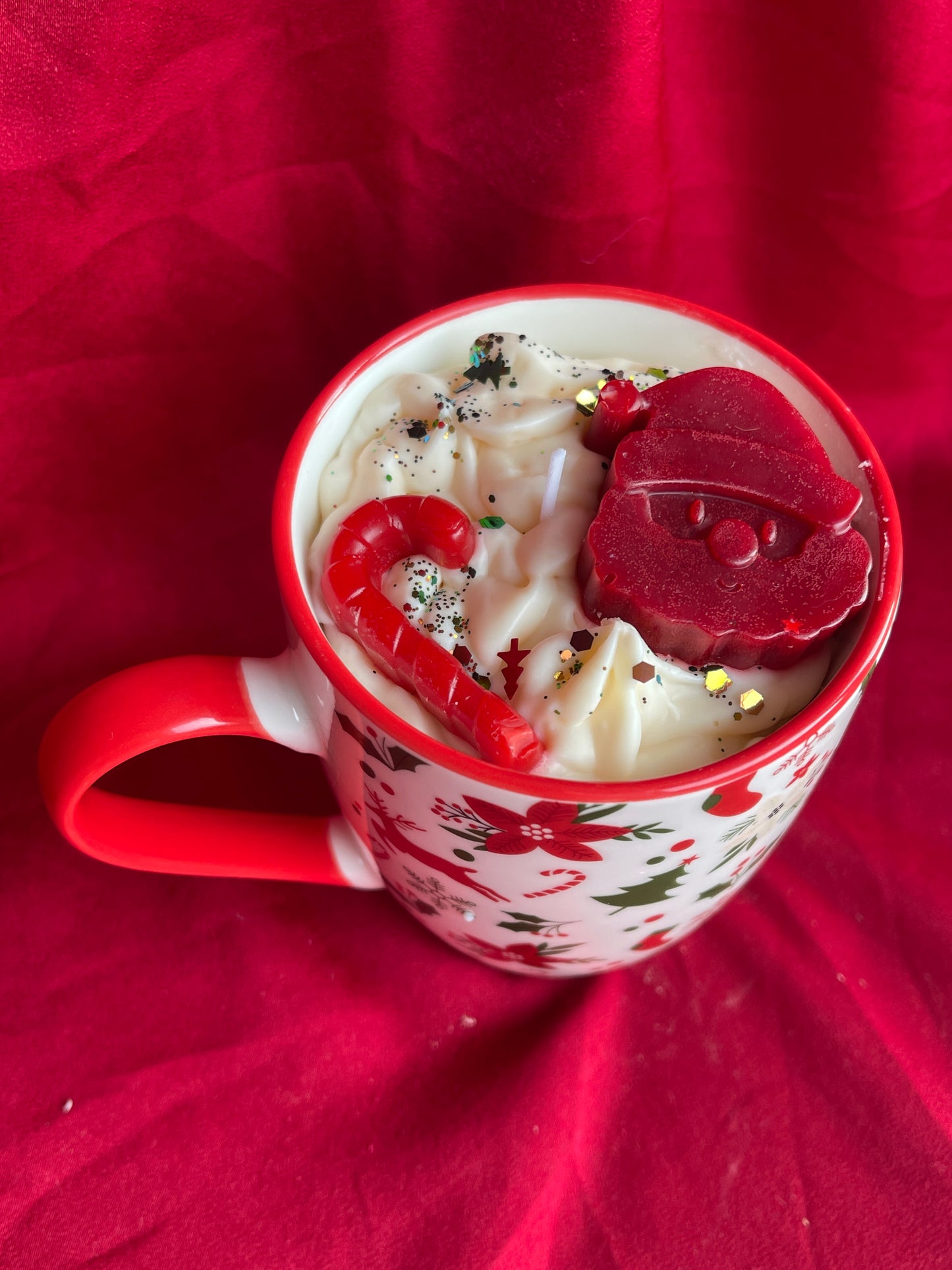 Bougie tasse chantilly noël